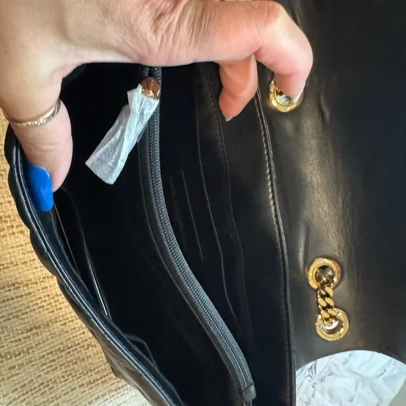 NWT Karl Lagerfeld Black Quilted Leather Shoulder or crossbody Bag 🖤 - Picture 9 of 12